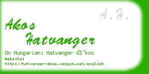 akos hatvanger business card